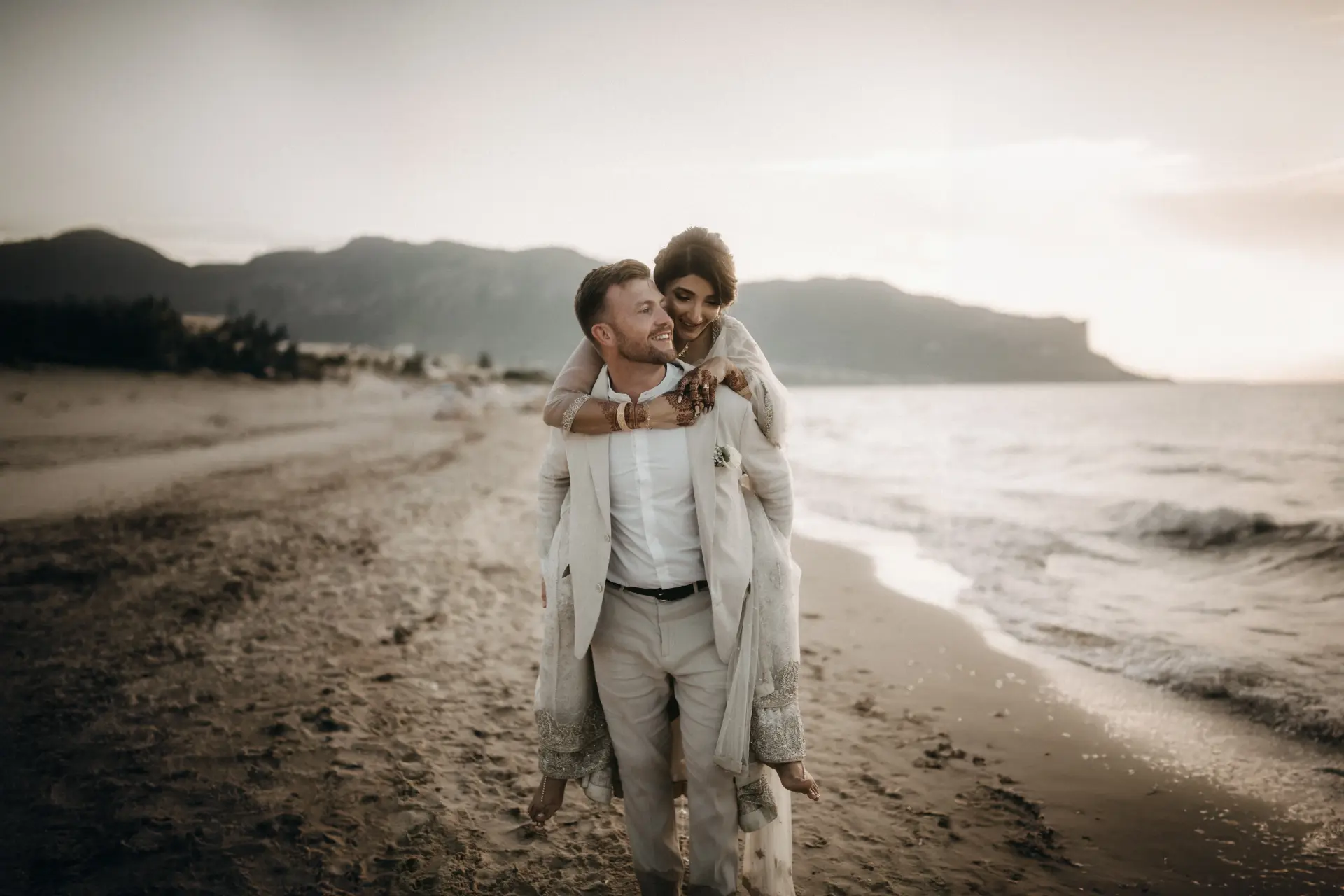Loving couple on the beach