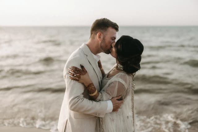 Couple kissing in Sicily